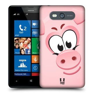 Head Case Designs Pig Square Face Animals Hard Back Case Cover For Nokia Lumia 820 Cell Phones & Accessories