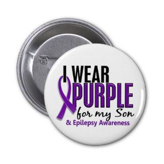 I Wear Purple For My Son 10 Epilepsy Buttons