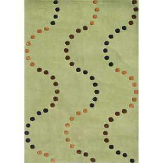 Alliyah Hand Made Green Glow New Zealand Blend Wool Rug (8 x 10) Alliyah Rugs 7x9   10x14 Rugs