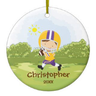 Cute Football Player Sport Christmas Ornament