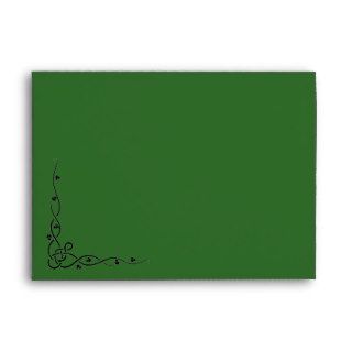 Dark Green Envelope, Vine Front and inside flap
