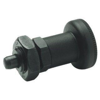 GN 607 Series Steel Non Lock Out Type Short Indexing Plunger with Lock Nut, M16 x 1.5mm Thread Size, 12 mm Thread Length Metalworking Workholding