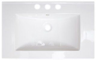 American Imaginations 390 24 Inch by 18 Inch White Ceramic Top with 8 Inch Centers   Built In Kitchen Cabinetry  