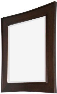 American Imaginations 111 32 Inch by 36 Inch Arched Rectangle Wood Framed Mirror, Walnut Finish   Shelving Hardware  