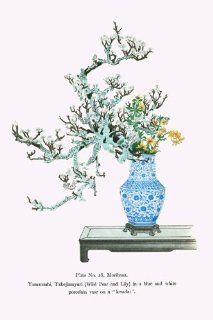 Buy Enlarge 0 587 26626 0P12x18 Yamanashi and Takejimayuri   Wild Pear and Lily in a Blue and white Porcelain Vase  Paper Size P12x18   Prints