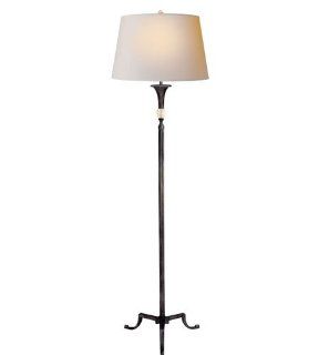 J. Randall Powers Maurice Floor Lamp in Aged Iron with Quartz and Natural Paper Shade by Visual Comfort SP1004AI NP    