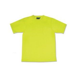 T Shirt Hi Visibility   ERB Short Sleeve Lime Green 100% Polyester (9601)  XL   Safety Vests  