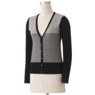 Apt 9 Womens Long Sleeve 100% Cashmere Cardigan Sweater   Grey   Medium