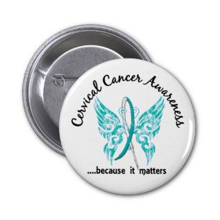 Grunge Tattoo Butterfly 6.1 Cervical Cancer Buttons