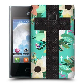 Head Case Designs Black Floral Cross Collection Hard Back Case Cover for LG Optimus L3 E400 Cell Phones & Accessories
