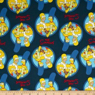 The Simpsons Family Crest Blue Fabric