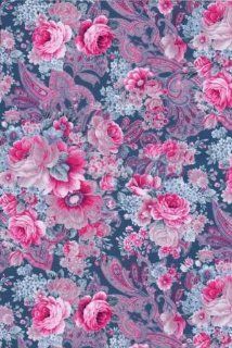Decoupage Paper Mache "Vintage Blue Pink Flowers and Paisley 592"