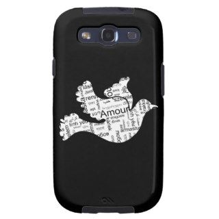 Dove made of words for love in different languages galaxy s3 case