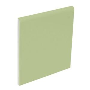 U.S. Ceramic Tile Color Collection Matte Spring Green 4 1/4 in. x 4 1/4 in. Ceramic Surface Bullnose Wall Tile DISCONTINUED U211 S4449