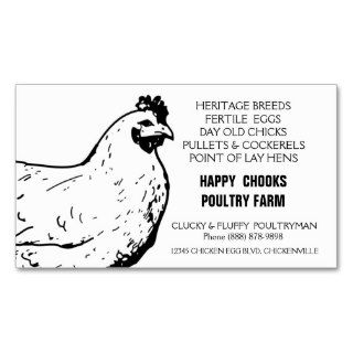 Egg Farm Black and White Chicken Business Cards