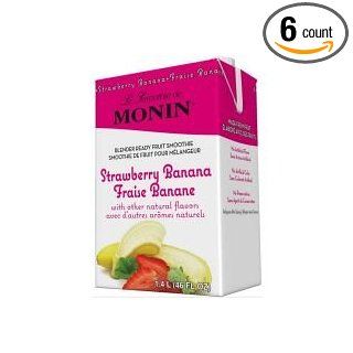 Monins Blender Ready Strawberry Banana Fruit Smoothie Mix, 46 Ounce    6 per case.