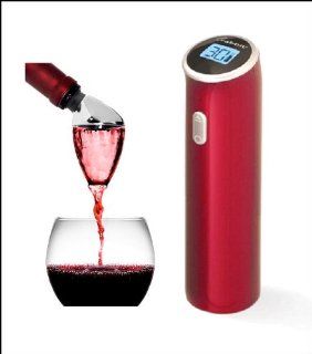 Electric Rabbit Wine Opener Corkscrew in Red with Aereating Wine Pourer Kitchen & Dining
