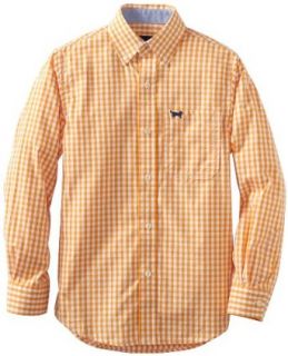 Jack Thomas Boys 8 20 Long Sleeve Small Gingham Dress Shirt, Orange Popsicle, Small Clothing