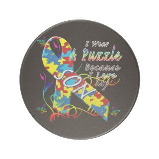 I Wear A Puzzle Because I Love My Son Drink Coasters