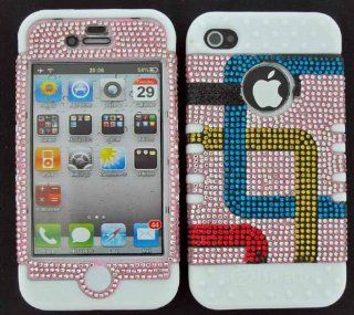 For Apple Iphone 4 4s Pipes On White Heavy Duty Case + White Rubber Skin Accessories Cell Phones & Accessories