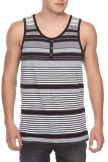 RUDE Striped Henley Tank Top Size  X Small at  Mens Clothing store