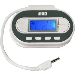 August WT601N   FM Transmitter   In Car Audio Sender and Charger / 3.5mm Audio In   Compatible with  Players / Mobile Phones / Apple Devices   Powered by USB / Battery (2xAAA not inc.) / Cigarette Lighter Socket   Players & Accessories