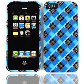 For Apple Iphone 5 Blue Black Plaid Case Accessories Cell Phones & Accessories