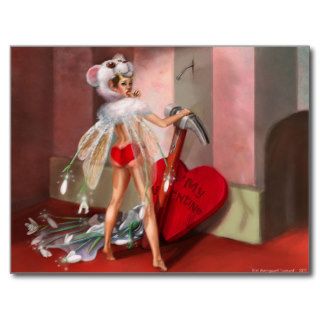Fairy Pin Up Valentine's Day Postcard