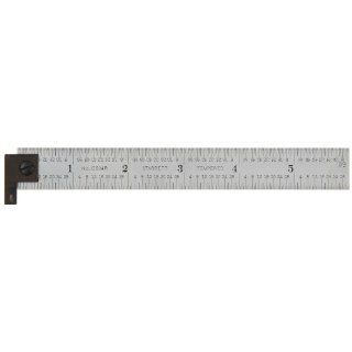 Starrett CH604R 6 6 2 Sided Steel Ruler with Hook Construction Rulers