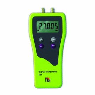 TPI 621 Dual Differential Input Manometer, 5 Digit LCD, +/ 0.5 percent Accuracy, 0.01" H2O Resolution, +/ 120" H2O Range Industrial Pressure Gauges
