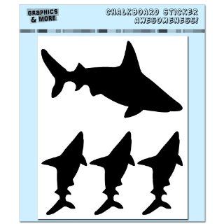 Sharks In The Ocean   4 Sheets of Chalkboard Vinyl Stickers   Container Bin Labels Drink Markers   Kitchen Storage And Organization Product Accessories