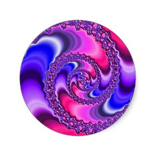 Purple Spiral Round Sticker