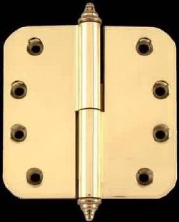Door Hinge Bright Solid Brass, 2 x 2" Round Hinge    