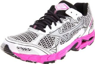 Mizuno Women's Wave Elixir 6 Running Shoe, White/Electric Pink Anthracite, 6 M US Shoes
