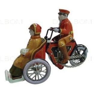 tin toys wind up metal tricycle for two classic red and yellow toy Toys & Games