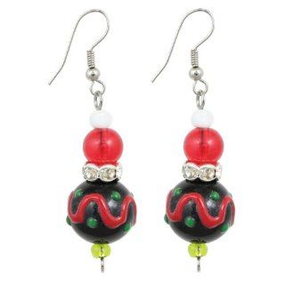 Clementine Design Kate & Macy Very Cherry Fruit Earrings Painted Glass Rhinestones Dangle Earrings Jewelry