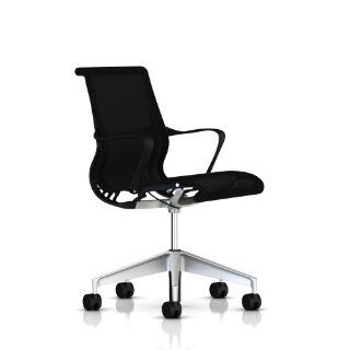 Setu Chair by Herman Miller   With Arms   Graphite Frame   5 Star H Alloy Base   standard carpet casters   Graphite Lyris   Adjustable Home Desk Chairs