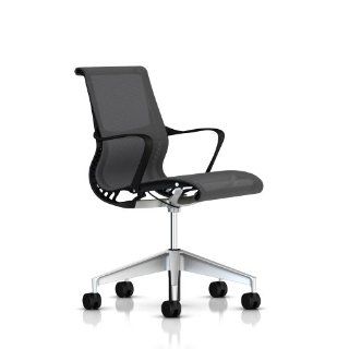 Setu Office Chair by Herman Miller   With Arms   Graphite Frame   5 star base with standard carpet casters   Alpine Lyris   Swivel Home Desk Chairs