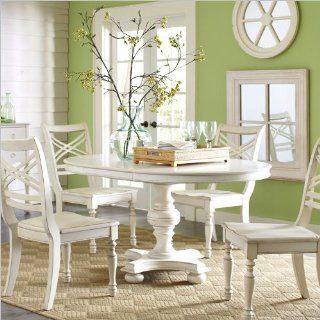 Riverside Furniture Placid Cove 42 Inch Round Dining Table in Honeysuckle White  