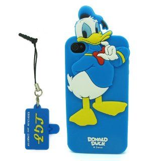 DD(TM) Blue 3D Cartoon Cute Donald Duck Soft Silicone Case Skin Protective Cover for Apple iPhone 5C with 3 in 1 Anti dust Plug/LCD Cleaning Cloth/Cable Tie Cell Phones & Accessories