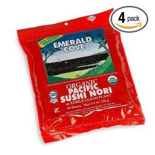 Emerald Cove Silver Grade Organic Pacific Sushi Nori (Dried Seaweed), 50 Count Sheets (Pack of 4) ( Value Bulk Multi pack) Health & Personal Care