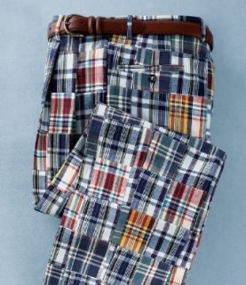 "NEW" Pleated Front Madras (BLUE OXFORD, 36 SHORT) at  Mens Clothing store