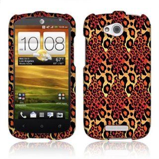 HTC One VX Yellow Leopard Cheetah Safari Textured Hard Cover Cell Phones & Accessories