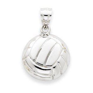 14k Gold White Gold Volleyball Pendant Jewelry