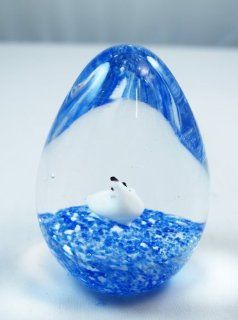 Murano Design Baby Polar Bear in Icy Snow Terrain Paperweight PW 632   Paper Weights