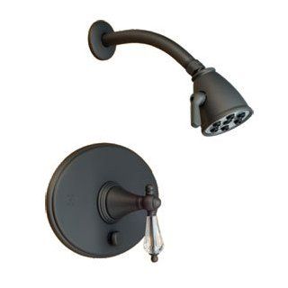 Santec 2232KC TM48 48 Antique Bronze Bathroom Faucets Pressure Balanced Shower Faucet Set With Crystal Handles   Single Handle Shower Only Faucets  