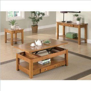Coaster 3 Piece Occasional Table Set in Oak  