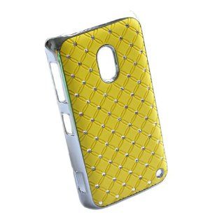 Wall  Rhinestone Bling Chrome Plated Case Cover for Nokia Lumia 620 Yellow Cell Phones & Accessories