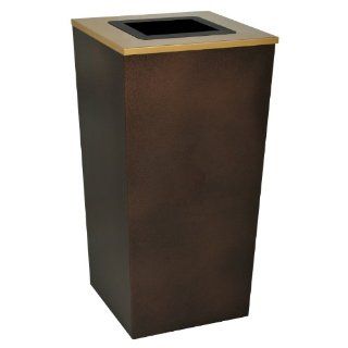 Ex Cell Kaiser RC MTR 34 TR Metro Collection XL Steel Indoor Trash Receptacle, 34 Gallon Capacity, 18 1/2" Diameter x 35 1/2" Height, Hammered Copper