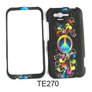 CELL PHONE CASE COVER FOR HTC RHYME RAINBOW PEACE MUSIC NOTES ON BLACK Cell Phones & Accessories